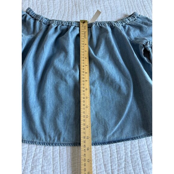 Madewell Blue Off-Shoulder Blouse - Picture 7 of 10